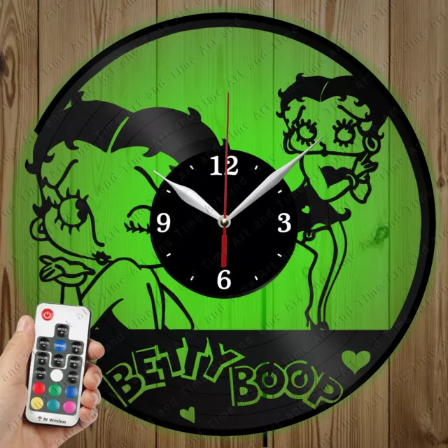 LED Vinyl Clock Betty Boop LED Wall Art Decor Clock Original Gift 5146