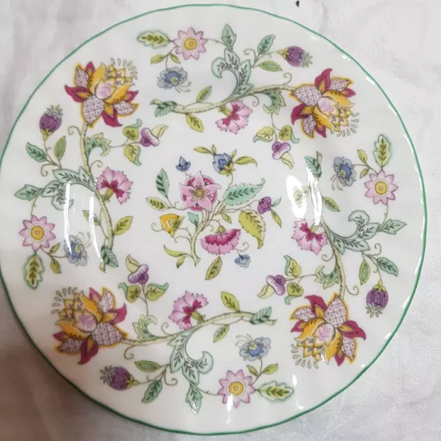 MINTON HADDON HALL  BONE CHINA SIDE PLATE, GOOD CONDITION, No2 Green Border