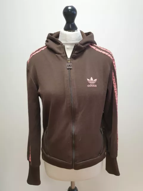 Felpa Con Cappuccio Tt330 Ragazza Adidas Marrone Rosa Maniche Lunghe Con Cerniera Età 16 Anni