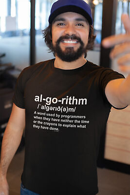 Algoritmo di Da Uomo T-Shirt Divertente Geek Slogan Computer Nerd PROGRAMMATORE PC Gaming Regalo