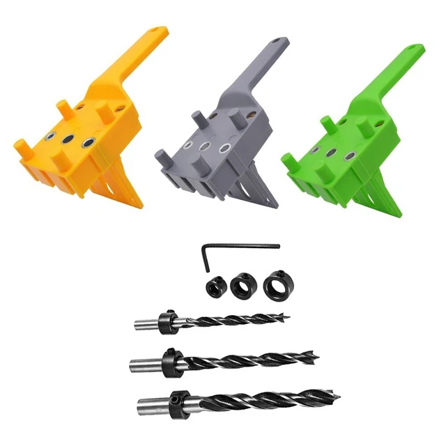 Kit Gabarit à Trou De Poche 15° - 14 Pièces + Perceuses, Pour Assemblages Bois, Charpente, Meubles DIY, 12V