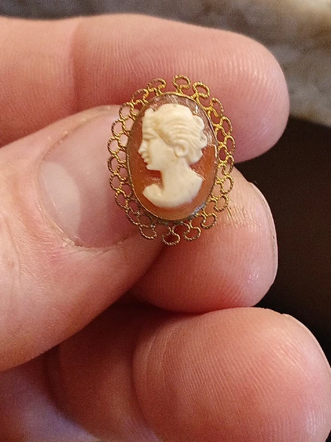 1/20 12k Gold Filled GF Van Dell Cameo Single Earring Screw