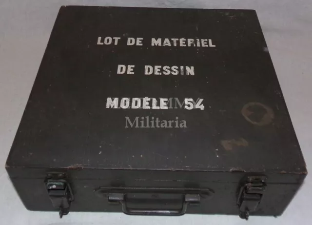 Caisse+accessoires Lot de matériel de dessin modèle 54 armée française Algérie