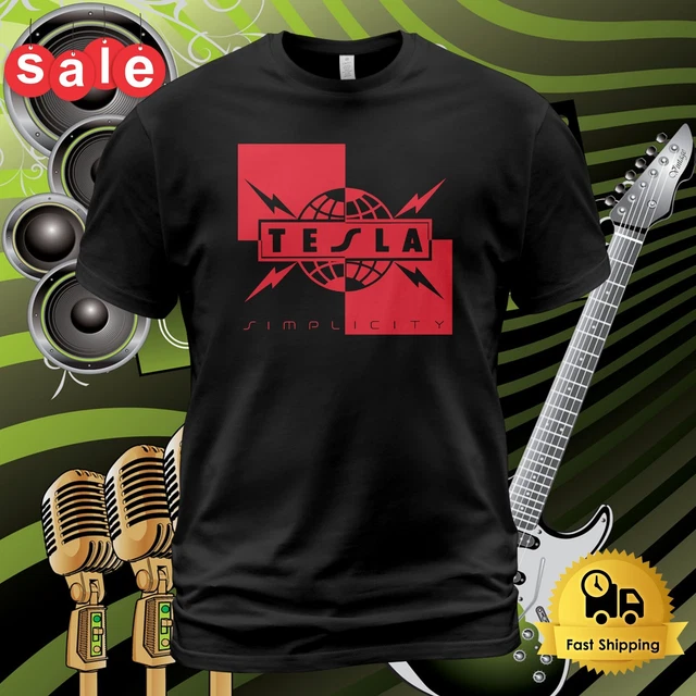 Tesla - Simplicity  Metal Rock Band Legend Mens Black T-Shirt Size S-5XL