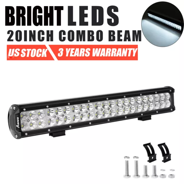 20inch  LED Light Bar Flood Spot Combo Offroad Work Driving Lamp 4WD Truck