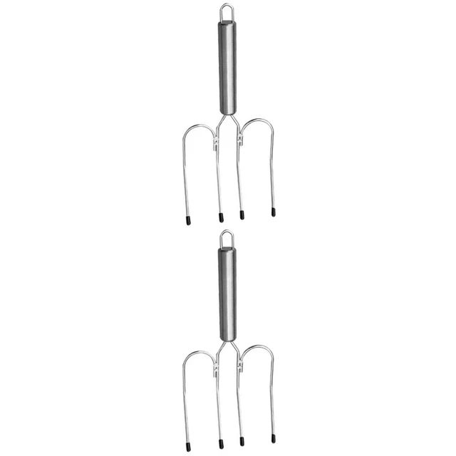 2 pcs Grill Gabel Metall Grill Gabel Edelstahl Braten Heber