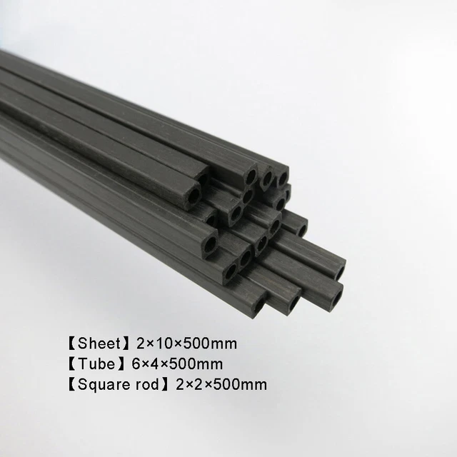 Carbon Fiber Tube / Round /  Rod Length 500mm Lightweight Aviation Models diy