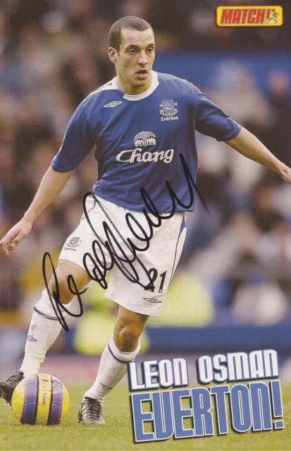 EVERTON: LEON OSMAN SIGNED A4 (12x8) MAGAZINE PICTURE+COA