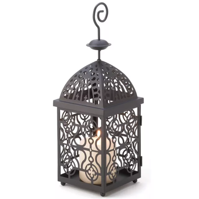 Black Iron Exquisite Glow Moroccan Birdcage Lattice�Candle Lantern Home Decor 2