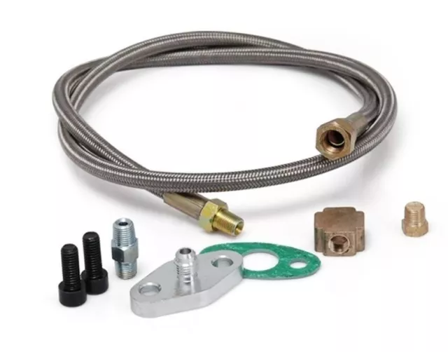 Set linee di alimentazione olio adattatore turbocompressore 1/8NPT Garrett GT25 GT28 GT30 restrittore