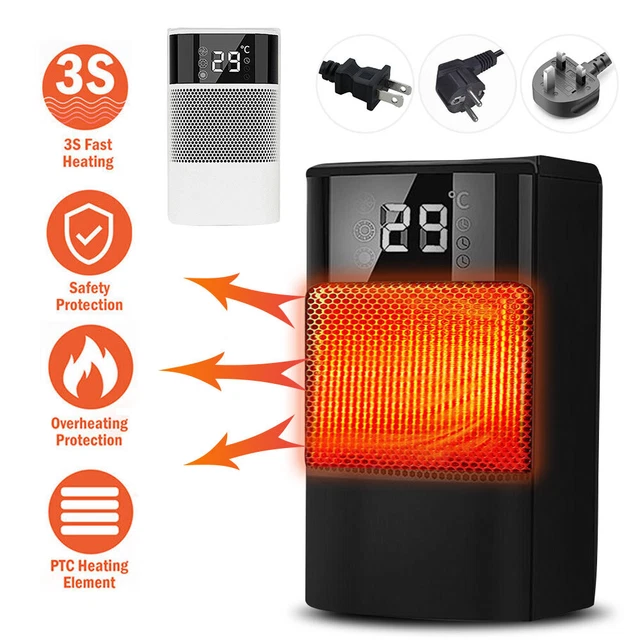 1000W Portable Electric Ceramic Space Heater Fan Adjustable Thermostat Home Room