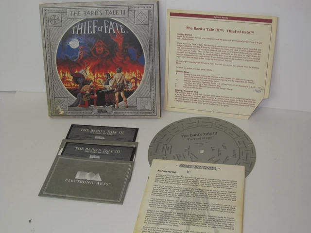Vintage Apple II IIe IIc IIgs Software Game THE BARDS TALE III