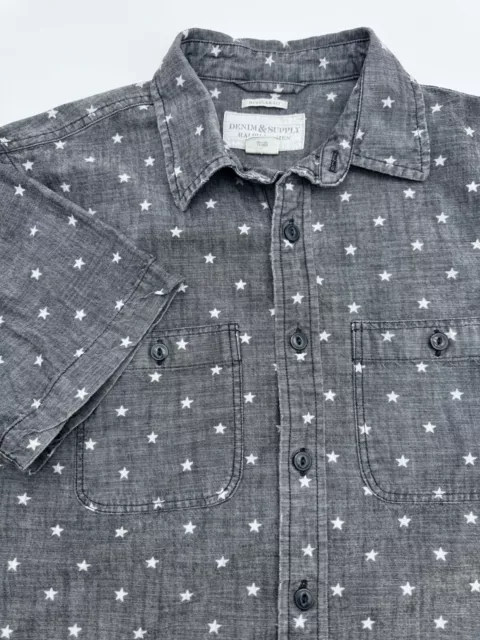 Ralph Lauren Denim & Supply STAR PRINT Shirt Mens Small Regular Fit Button Down