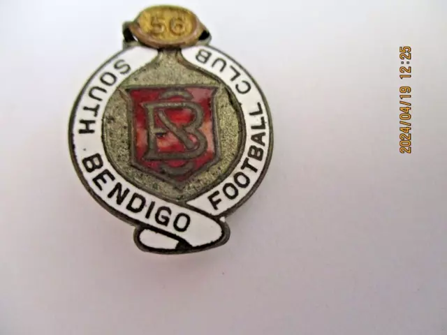 1956 South Bendigo "Bloods " Football Club Member # 147 Premiership Year  Badge