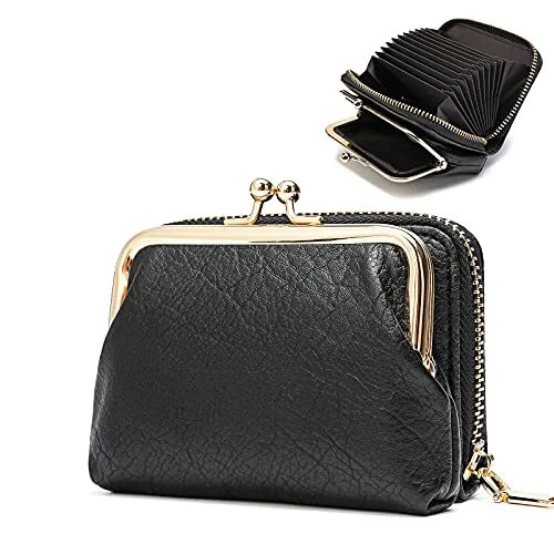 2 in 1 Change Purse WalletCredit Card Holder with Cion Purse for WomenCute Po...