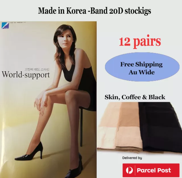 Thigh High stockings 20denire Made in Korea Bulk 12p Hi support-From Sydney