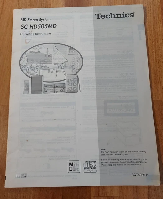 Technics SC-HD505MD Stereo System HiFi System Component Operating Instructions.