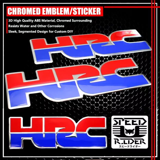 3D Chrome Gel Decal Emblem Hrc Logo Fuel Tank/Fender Racing Sticker Honda Cbr Cb