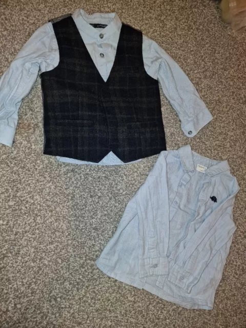 Boys 12-18 Months Occasion Wear Shirt & Waistcoat NEXT & fred Flo Set Bundle