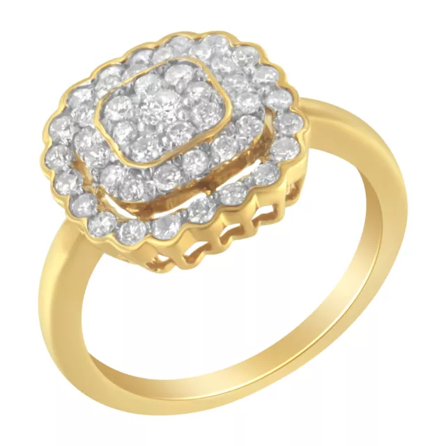 10K Yellow Gold Over Silver Diamond Cocktail Ring (3/4 Cttw, J-K, I2-I3)