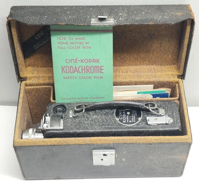 Cámara de cine Cine Kodak modelo K 16 mm con lente Anastigmat 25 mm 1,9 + estuche