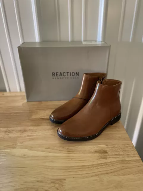 Reaction Kenneth Cole Men's Ely Inside-Zipper Chelsea Boots Cognac