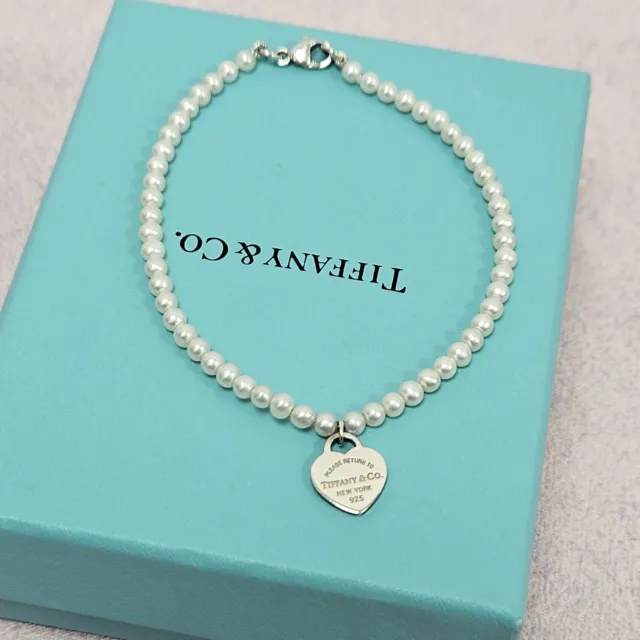 Tiffany & Co. Sterling Silver and Pearl Return To Tiffany Bracelet -  Yoogi's Closet