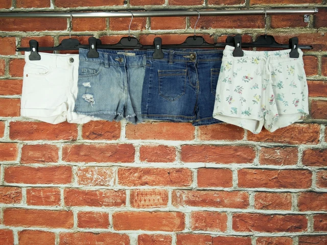 Girls Bundle Aged 5-6 Years Zara Next Shorts Set Denim Jogger Floral Blue 116Cm