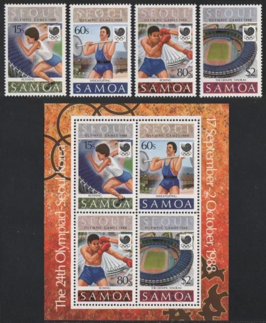 Samoa 1988 - Mi-Nr. 645-648 & Block 44 ** - MNH - Olympia Seoul