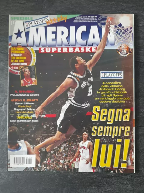 Poster JULIUS ERVING PHILADELPHIA 76ers + rivista AMERICAN SUPERBASKET 17/2005 2