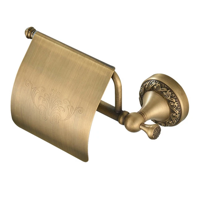 Soporte de papel higiénico retro europeo accesorios de baño bronce latón higiénico