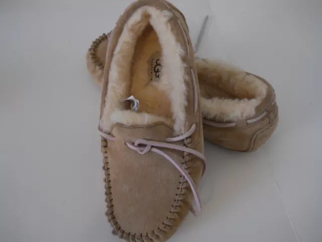 New UGG Australia Womens Dakota Tobacco-2 Suede Wool Lined Moccasin Slipper Sz 6