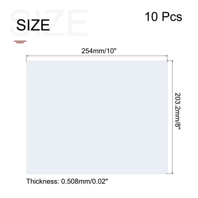 10pcs Clear Plastic Sheet 8x10'' for Picture Frame, Crafts 0.02'' Thick 2