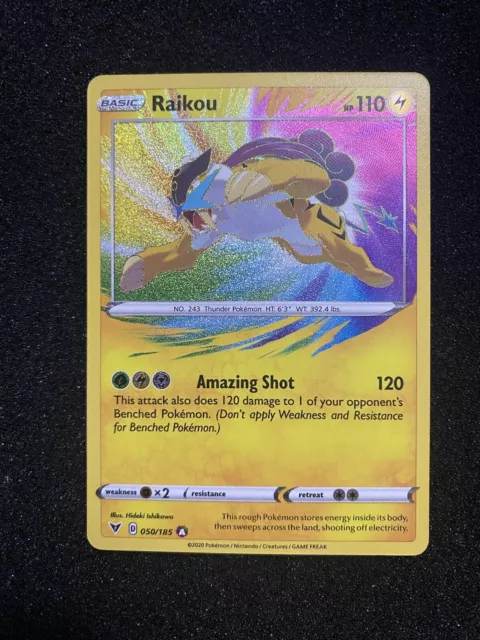 Pokemon TCG Raikou 50/185 Amazing Rare Holo Vivid Voltage Mint