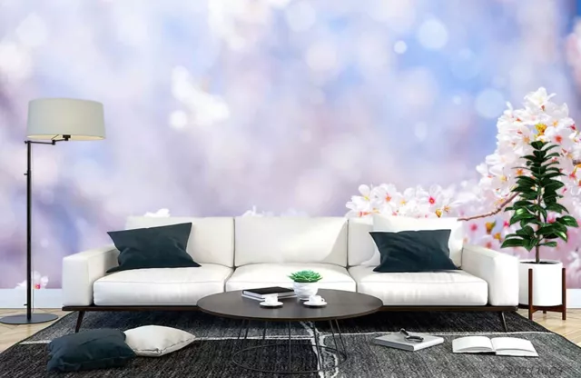 3D Spring Cherry Blossom Flower Wallpaper Wall Murals Removable Wallpaper 692 2