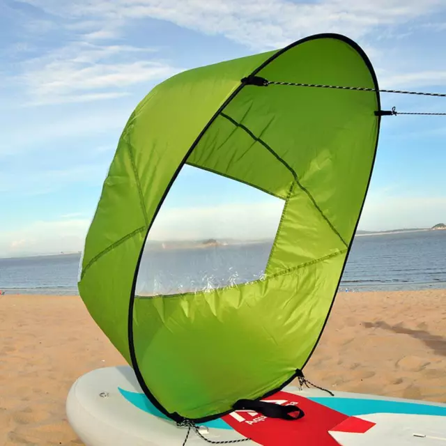 NEW Foldable Boat Wind Sail Surfing Downwind Wind Paddle (Green)