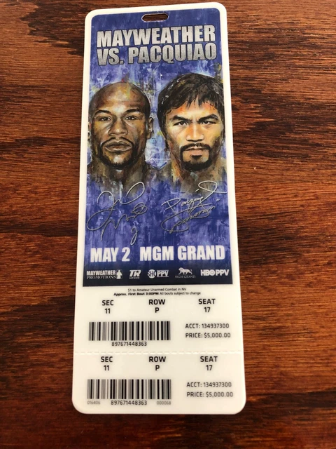 RARE FLOYD MAYWEATHER JR. vs MANNY PACQUIAO BOXING TICKET MAY 2 MGM GRAND