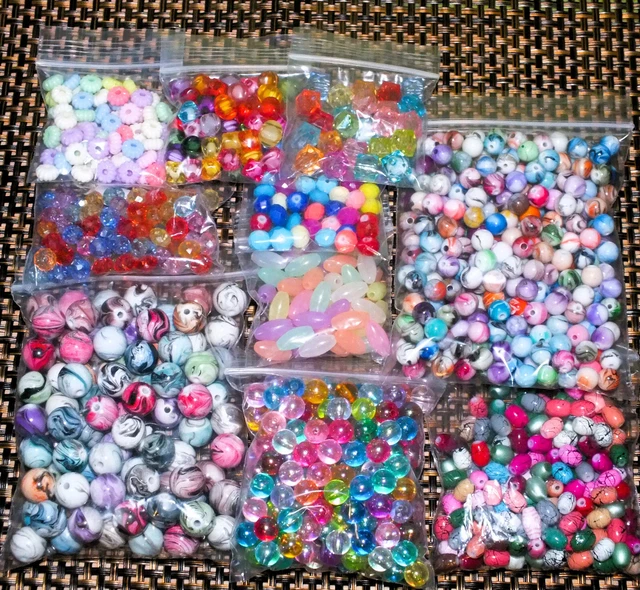 355g mixed beads, RAINBOW mix. Various beads, etc. Job lot bulk clearance