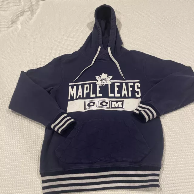 Toronto Maple Leafs NHL CCM Hoodie Pro Ok’d Quilted Hood & Front Pocket Medium
