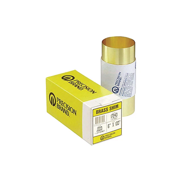 PRECISION BRAND 17380 Shim Stock,Roll,Brass,0.0080 In,12 In