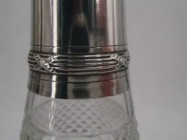 Paire De Carafes En Argent Massif Poincon Minerve Et Cristal 3