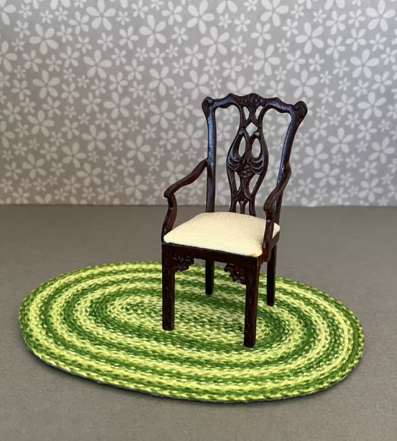 Dollhouse Miniatures - Hand Braided Area Rug 5.75” x 4.25” Green