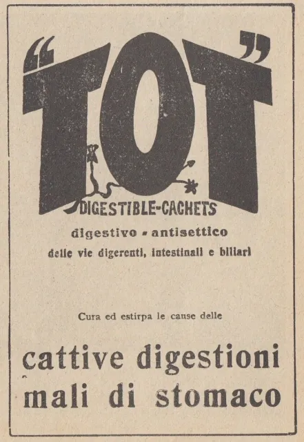 Z2738 TOT digestible cachets - Vintage advertising - 1923 vintage advertising