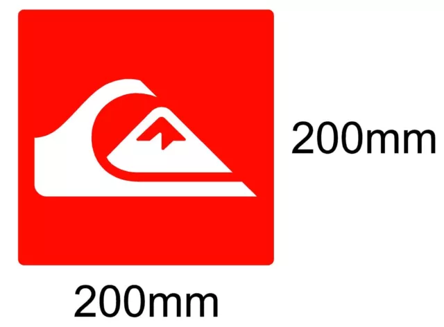 Quiksilver snowboard surfboard car campervan vinyl sticker decal 200mm red