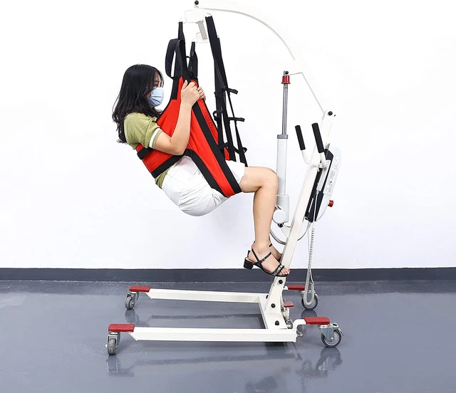 HNYG Hoyer Lift Sling, Medical Patient Lift Slings with Commode Cutout, Four Poi
