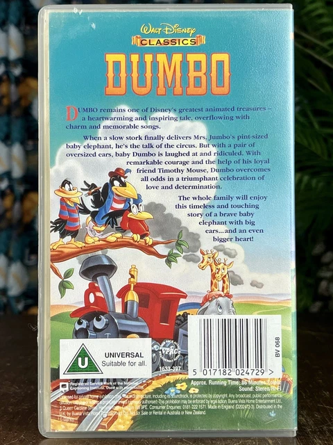 Dumbo Rko DISNEY DUMBO VHS CASSETTE Video Tape 1941 Casey Jr RKO Radio Pictures £ ...