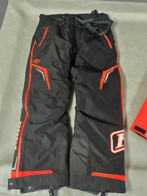 KLIM  Kaos Snowmobile Pants - Men's XL  - Black/Asphalt/Orange