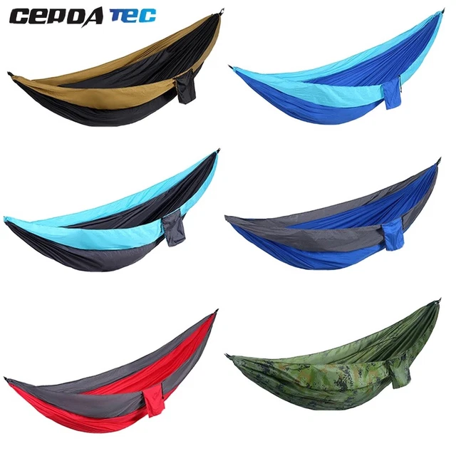 Portable Double 2 Person Nylon Parachute Outdoor Camping Hammock Hanging Swing