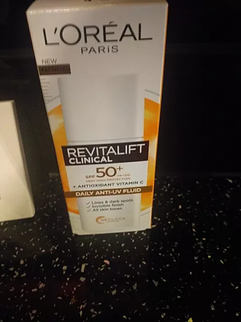 L'Oreal Revitalift Clinical Daily 50ml Anti-UV Fluid SPF50+ New