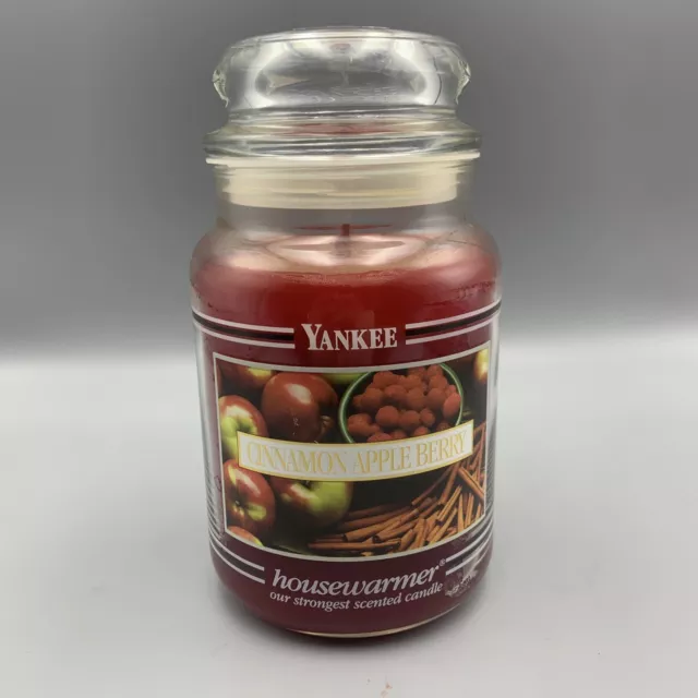 Yankee Candle 22oz Cinnamon Apple Berry Black Band ￼NEW